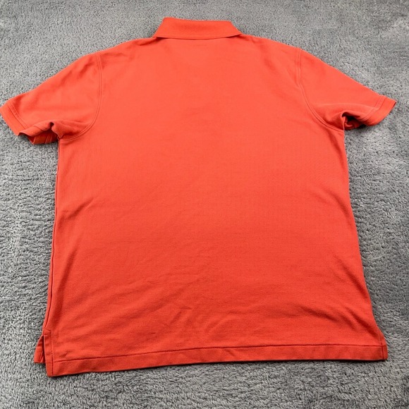 LL Bean Shirt Mens Large Orange Polo Premium Banded Traditional Fit Pique Golf - Picture 3 of 8